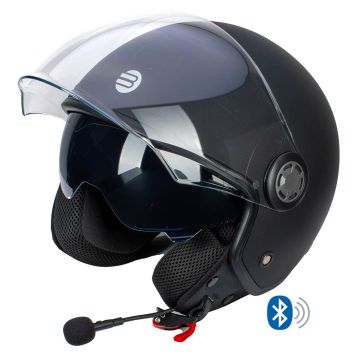 Casco jet Befast Rapid Connect Nero Opaco con interfono integrato