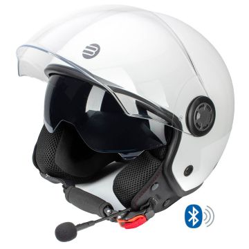 Casco jet Befast Rapid Connect Bianco con interfono integrato