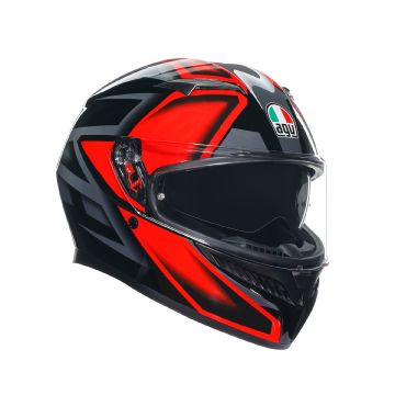 Casco integrale AGV K3  E2206 MPLK COMPOUND Nero Rosso