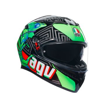 Casco integrale AGV K3  E2206 MPLK KAMALEON Nero Rosso Verde